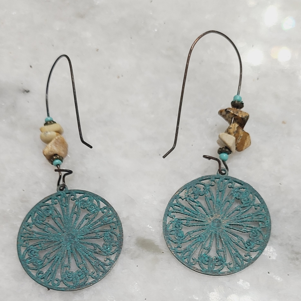 Boho Handmade beautiful natural pierced earrings NEW